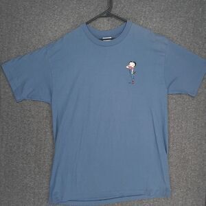 Vintage College Ware USA Single Stitch Embroidered Betty Boop shirt Mens XL blue